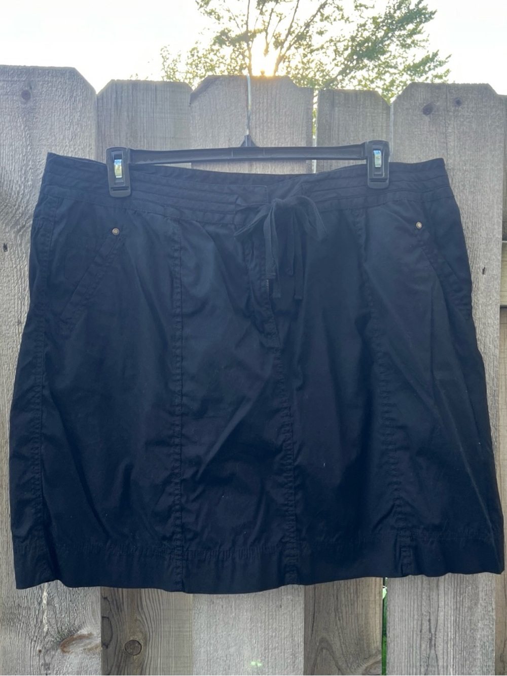Charter Club Black Cargo Tie Cotton Midi Skirt Women’s Plus 20W